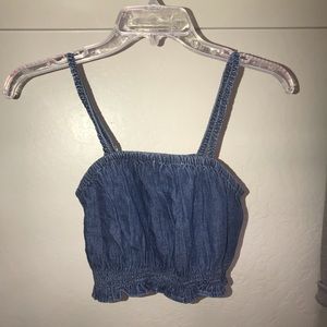 Denim blue American Eagle crop top